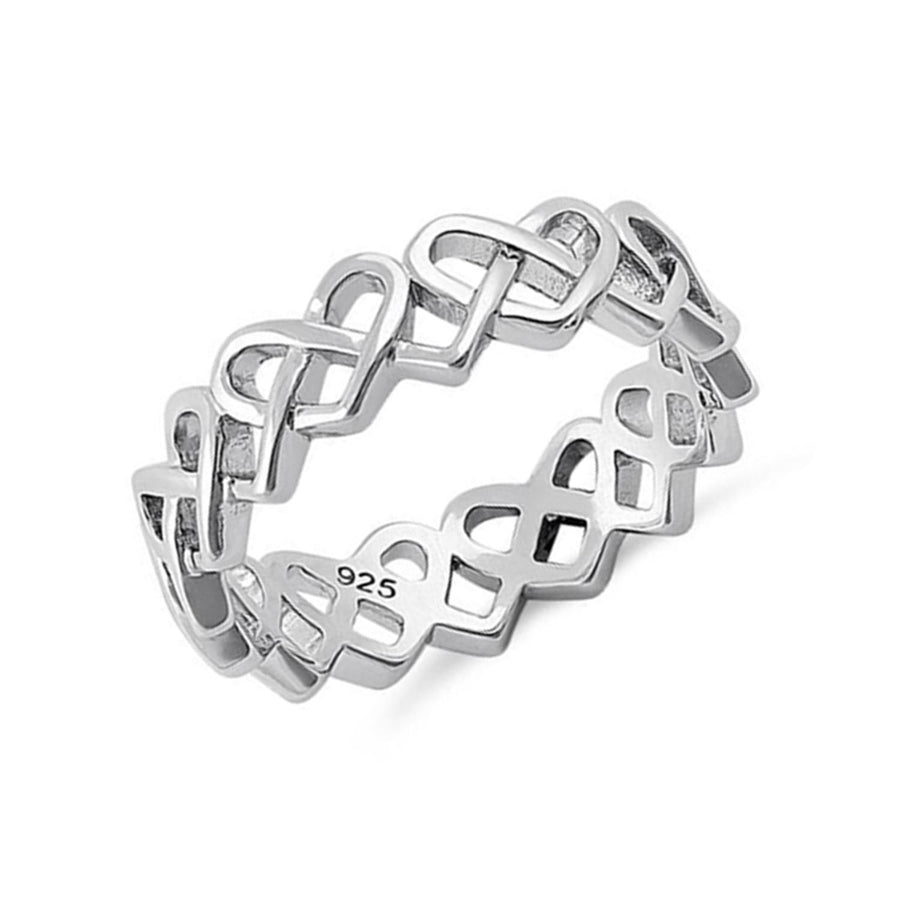 Celtic Knot Infinity Design Band Ring-Sterling Silver