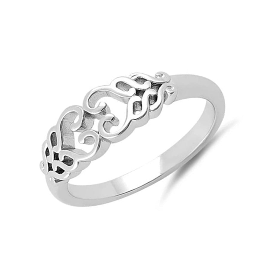 Openwork Filigree Design Band Ring-Sterling Silver