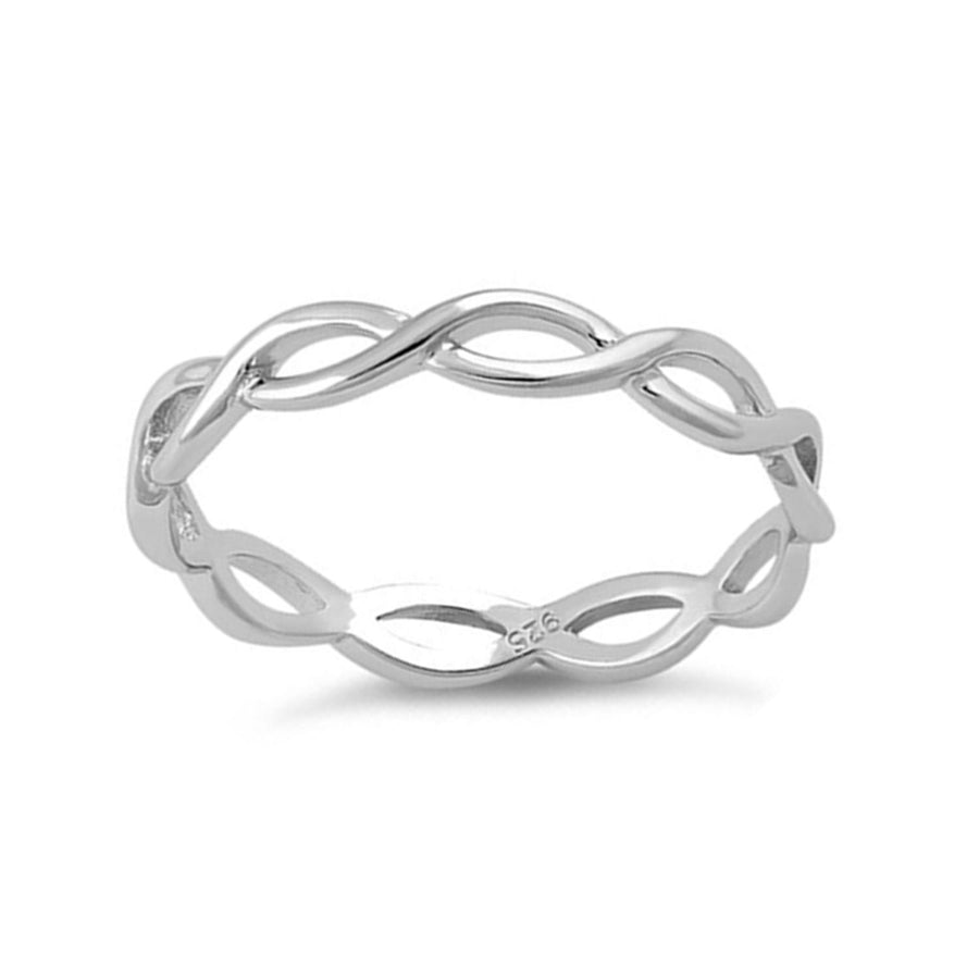 Open Twist Infinity Band Ring-Sterling Silver