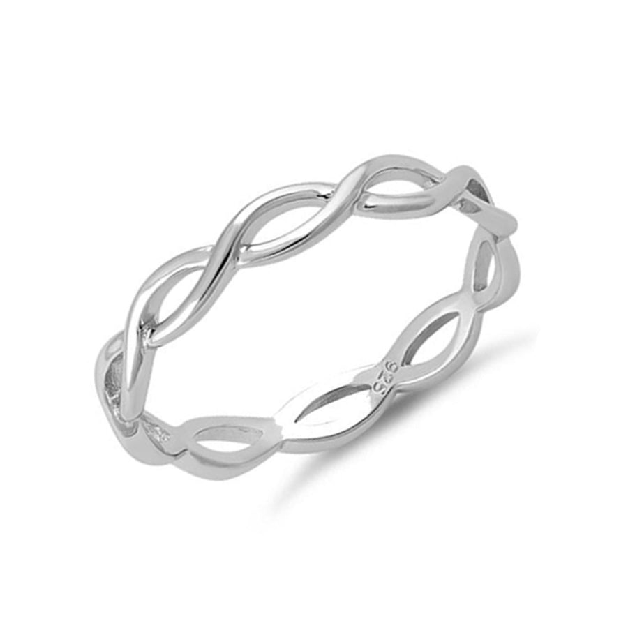 Open Twist Infinity Band Ring-Sterling Silver