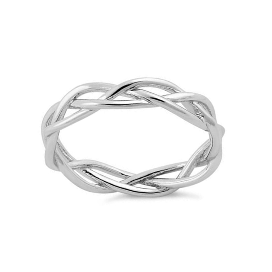 Open Woven Infinity Band Ring-Sterling Silver