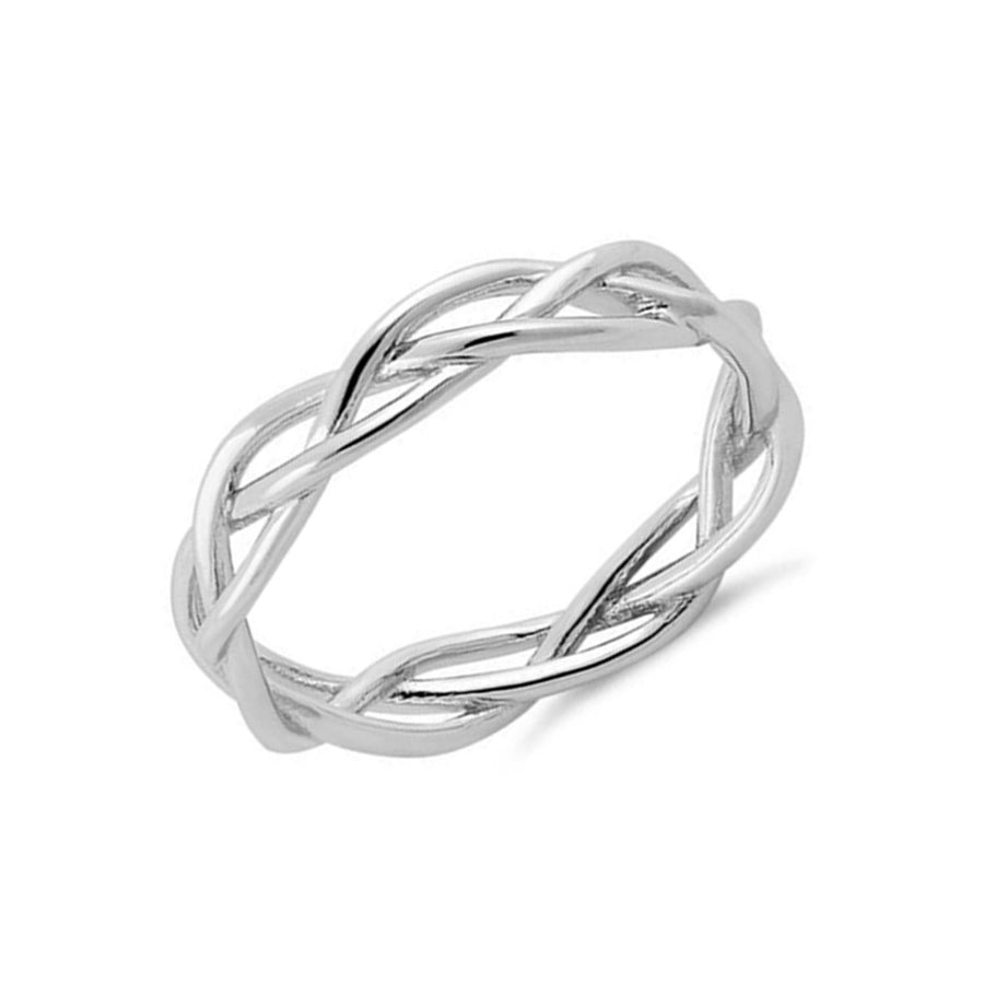Open Woven Infinity Band Ring-Sterling Silver