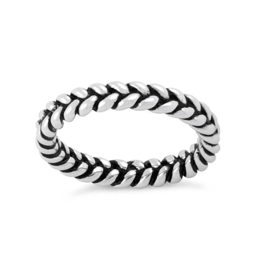 Rope Twist Eternity Band Ring-Sterling Silver