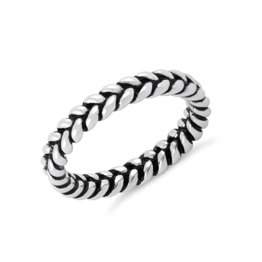 Rope Twist Eternity Band Ring-Sterling Silver