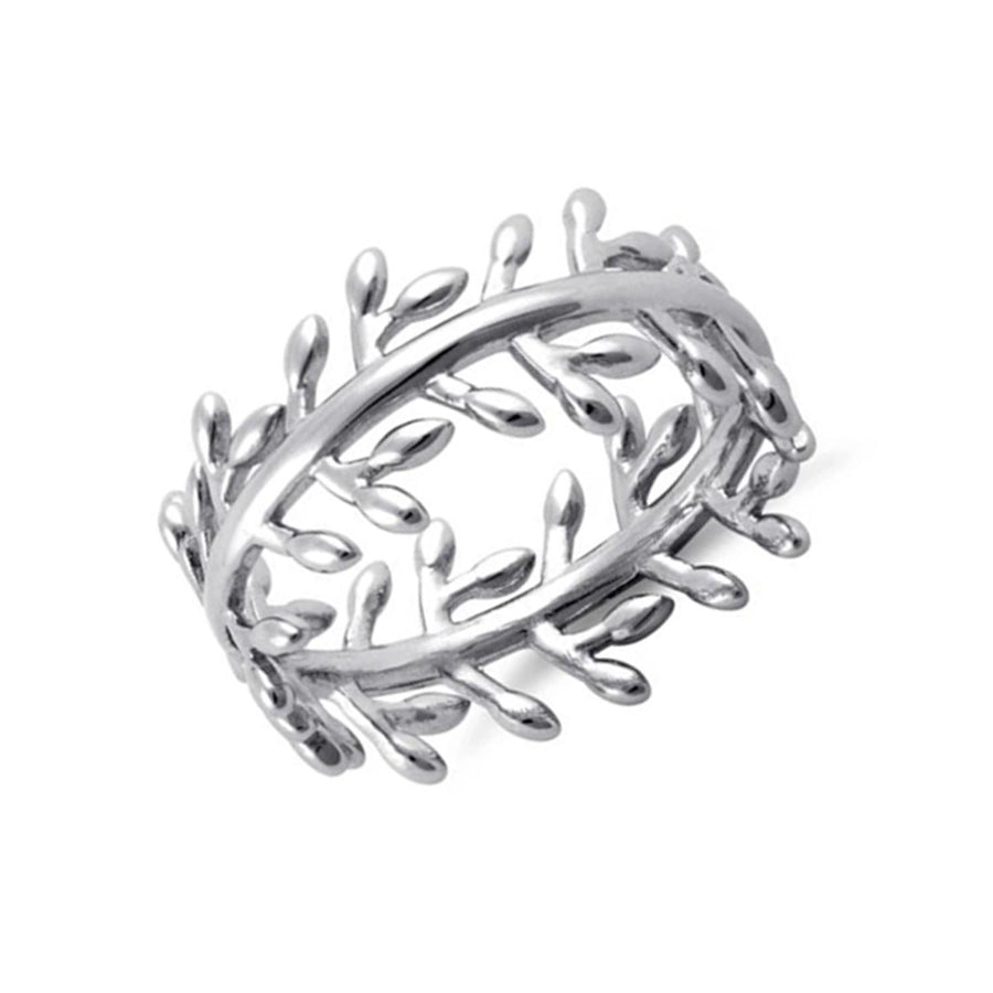 Leaf Vine Openwork Band Ring-Sterling Silver