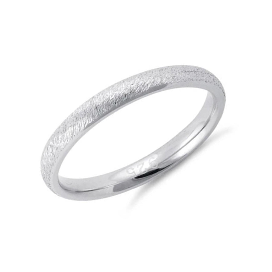 Textured Matte Finish Classic Band Ring-Sterling Silver