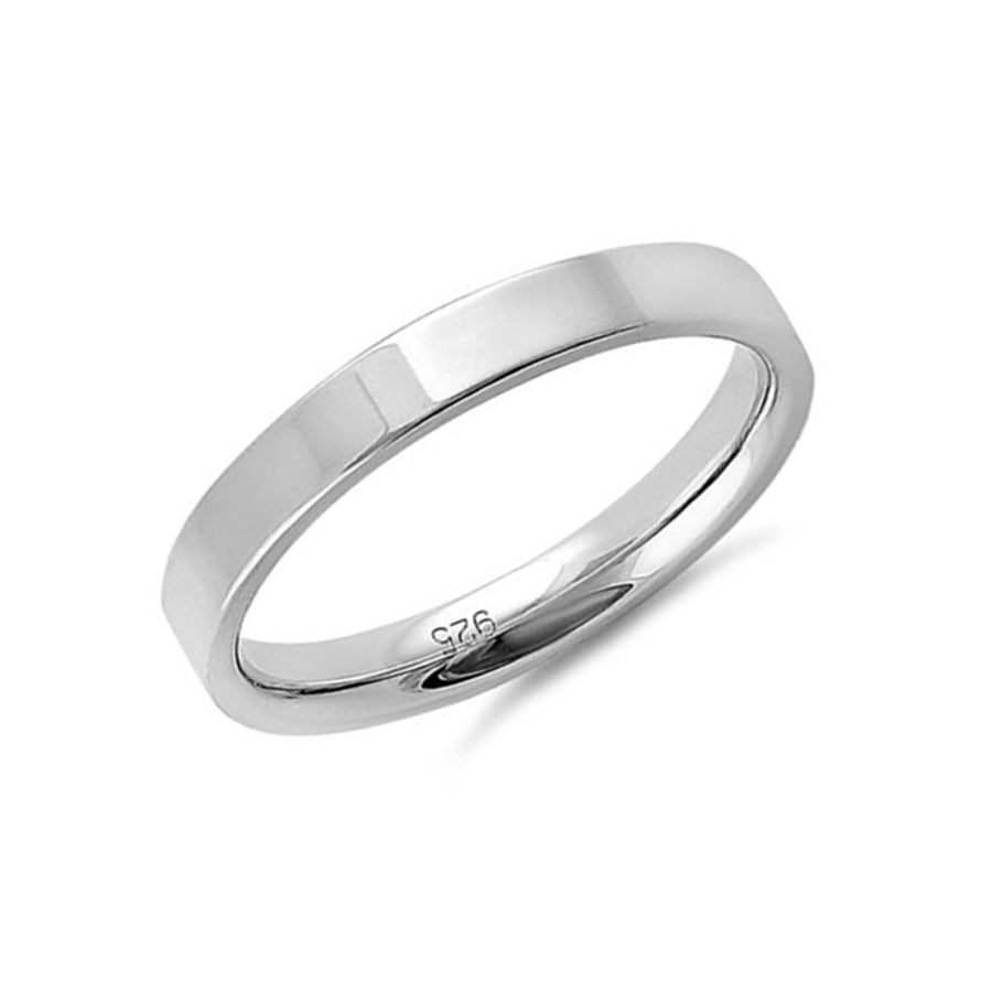 Minimalist Everyday Slim Polished Band Ring - Sterling Silver