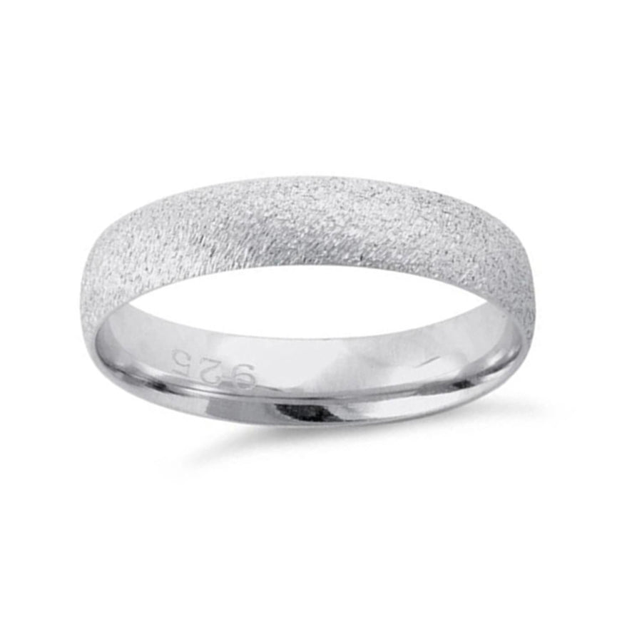 Textured Finish Classic Band Ring - Sterling Silver