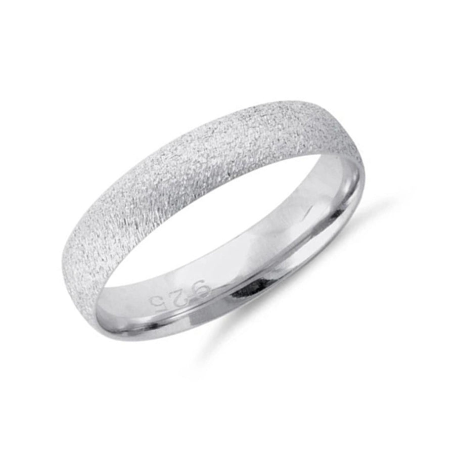 Textured Finish Classic Band Ring - Sterling Silver