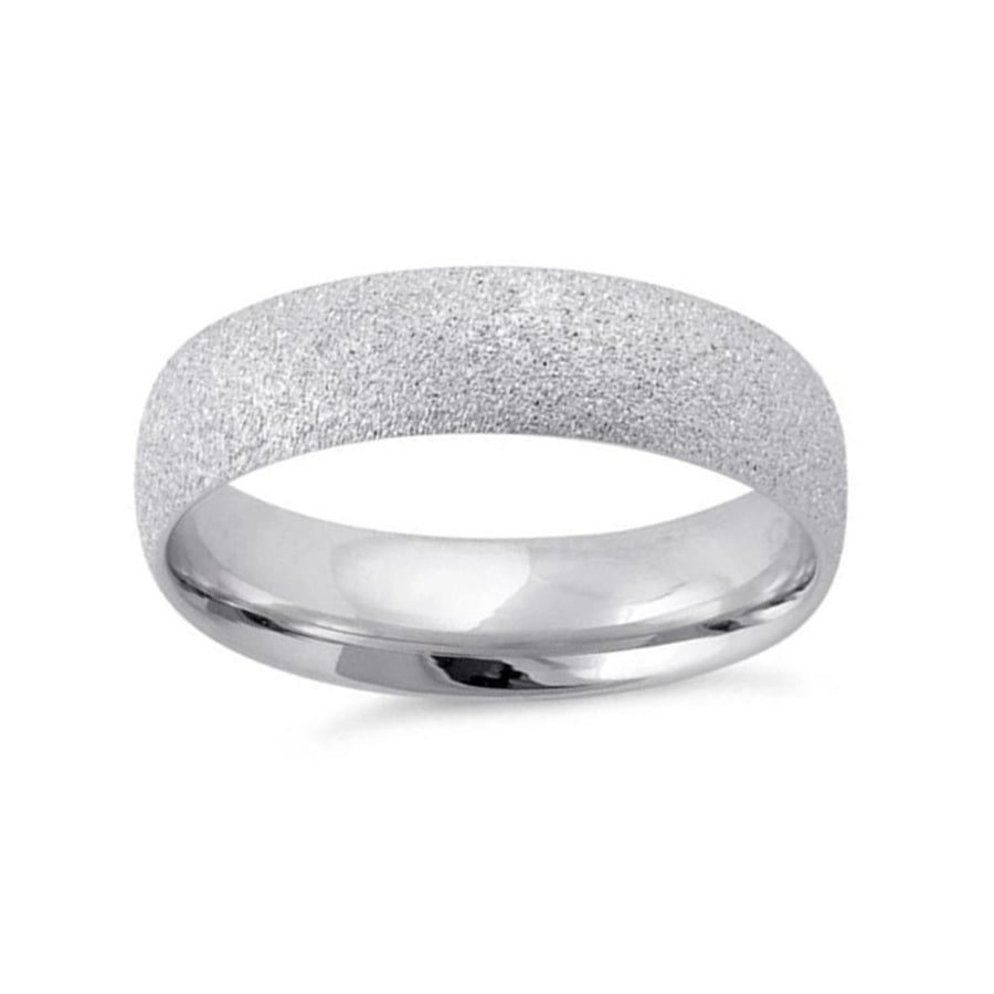 Sandblast Finish Comfort Fit Band Ring - Sterling Silver