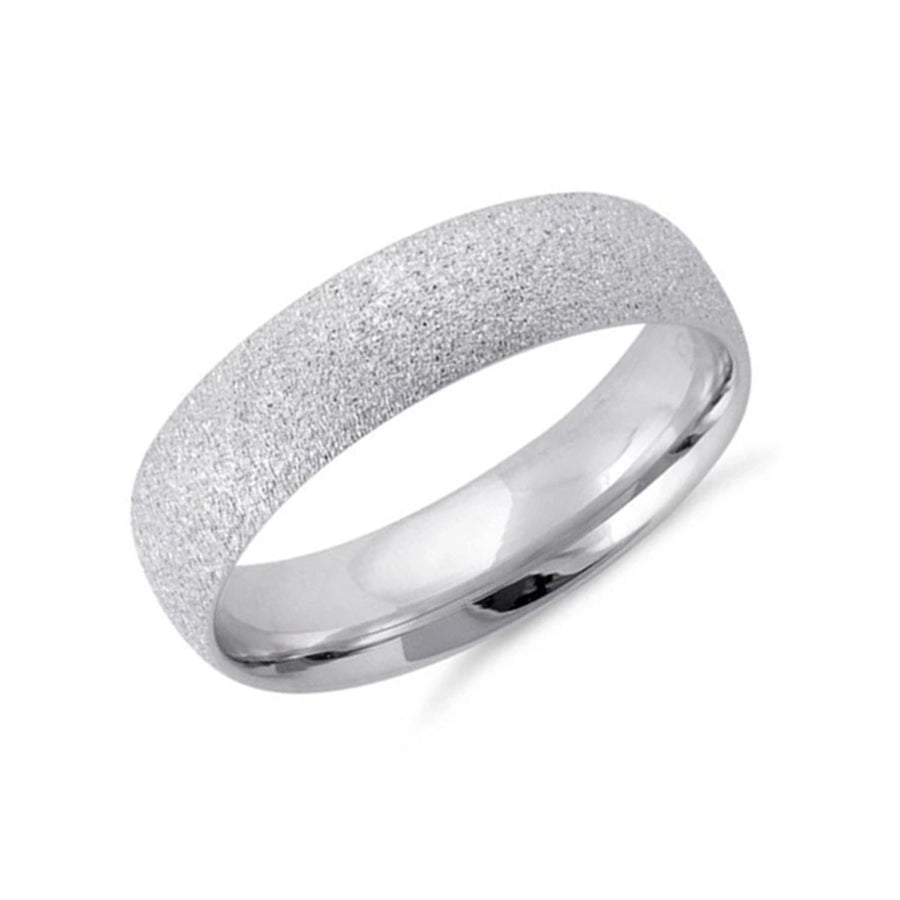 Sandblast Finish Comfort Fit Band Ring - Sterling Silver