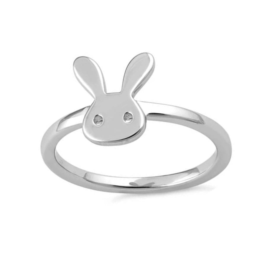 Cute Bunny Face Women’s Ring – Sterling Silver