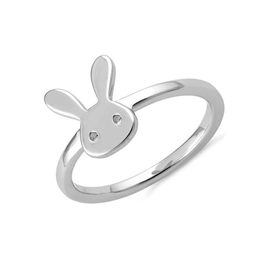 Cute Bunny Face Women’s Ring – Sterling Silver