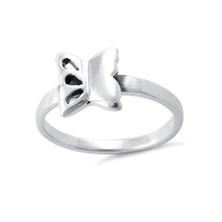 Minimalist Nature-Inspired Butterfly Design Ring – Sterling Silver