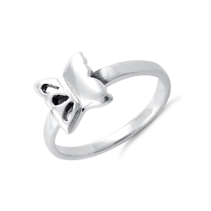 Minimalist Nature-Inspired Butterfly Design Ring – Sterling Silver