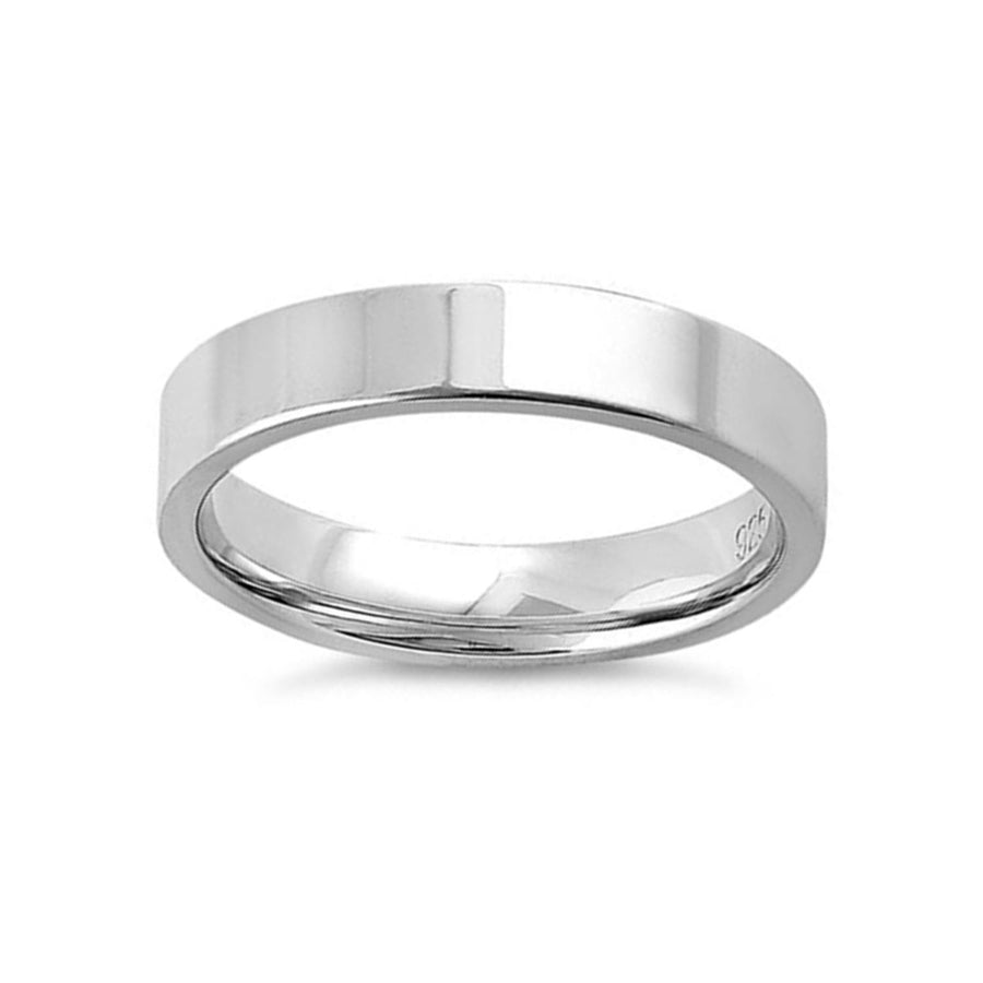 Polished Slim Flat Design Ring  - Sterling Silver