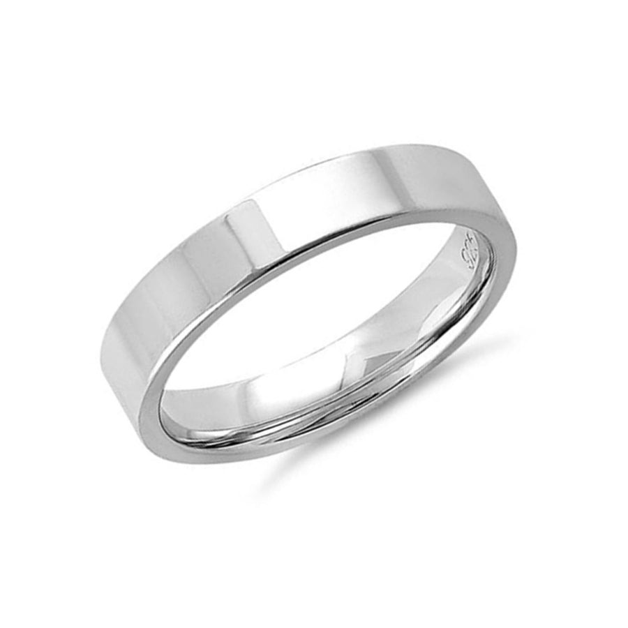 Polished Slim Flat Design Ring  - Sterling Silver