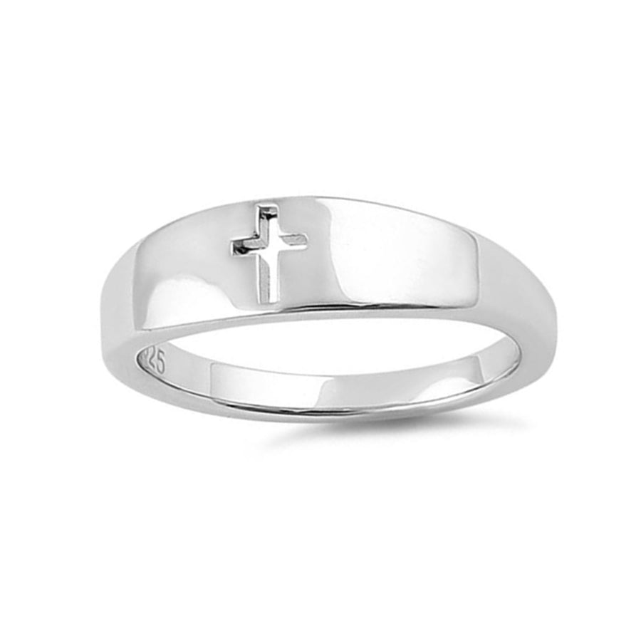 Cross Cutout Band Ring - Sterling Silver