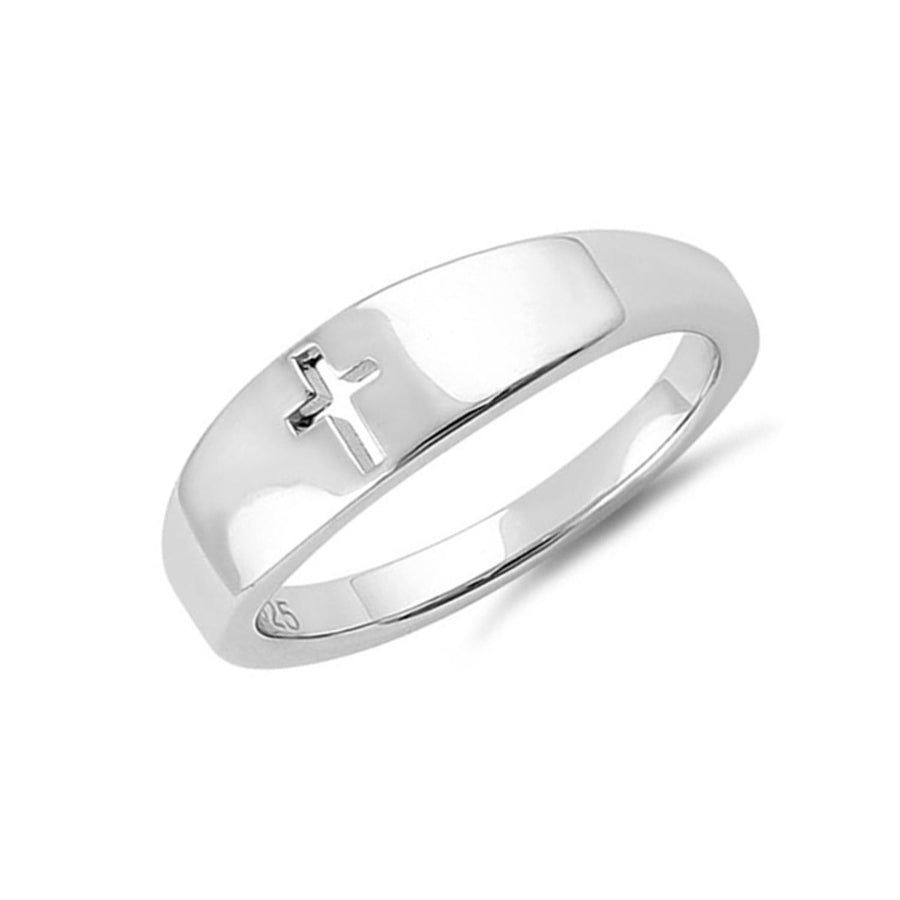 Cross Cutout Band Ring - Sterling Silver