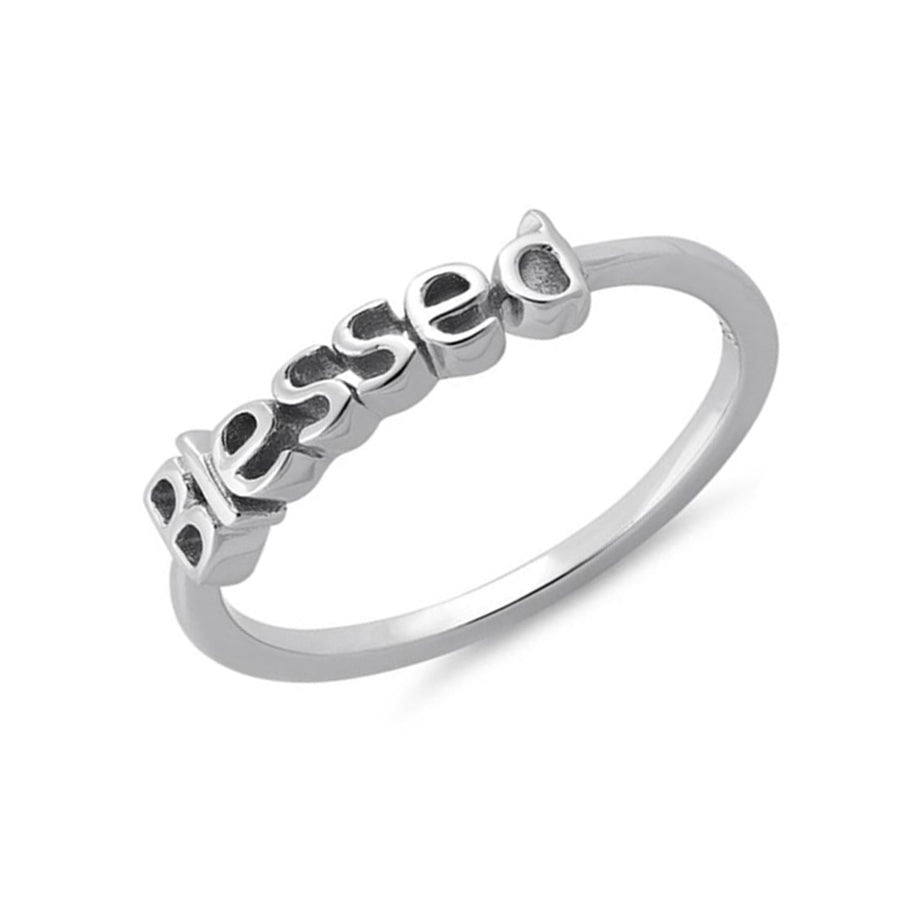 “Blessed” Word Ring - Sterling Silver