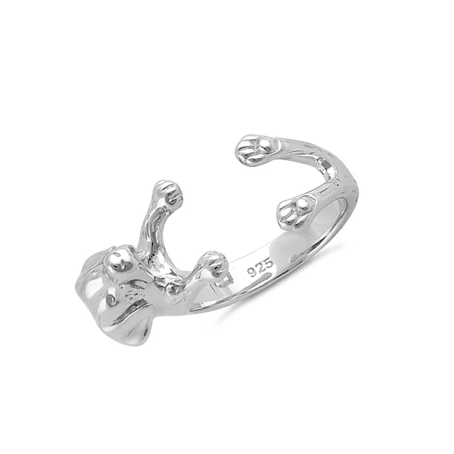 Dog Hug Open Wrap Ring - Sterling Silver