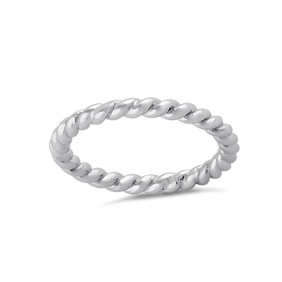 Twisted Rope Ring - Sterling Silver