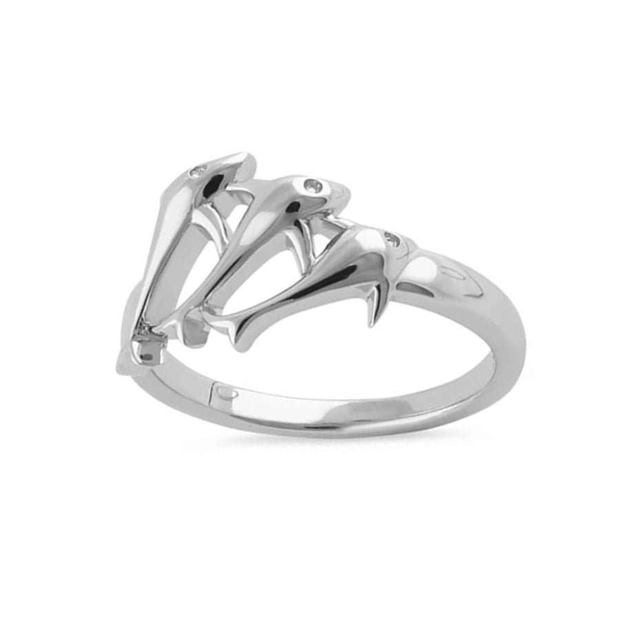 Triple Dolphin Ring - Sterling Silver