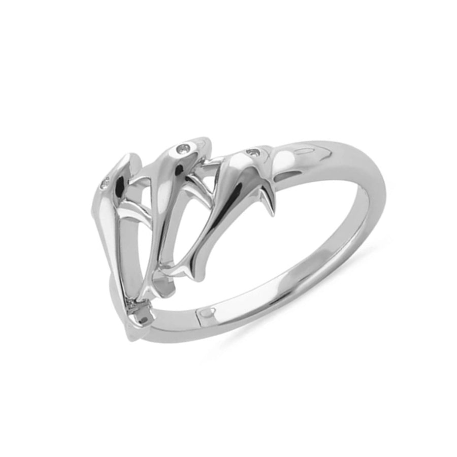 Triple Dolphin Ring - Sterling Silver
