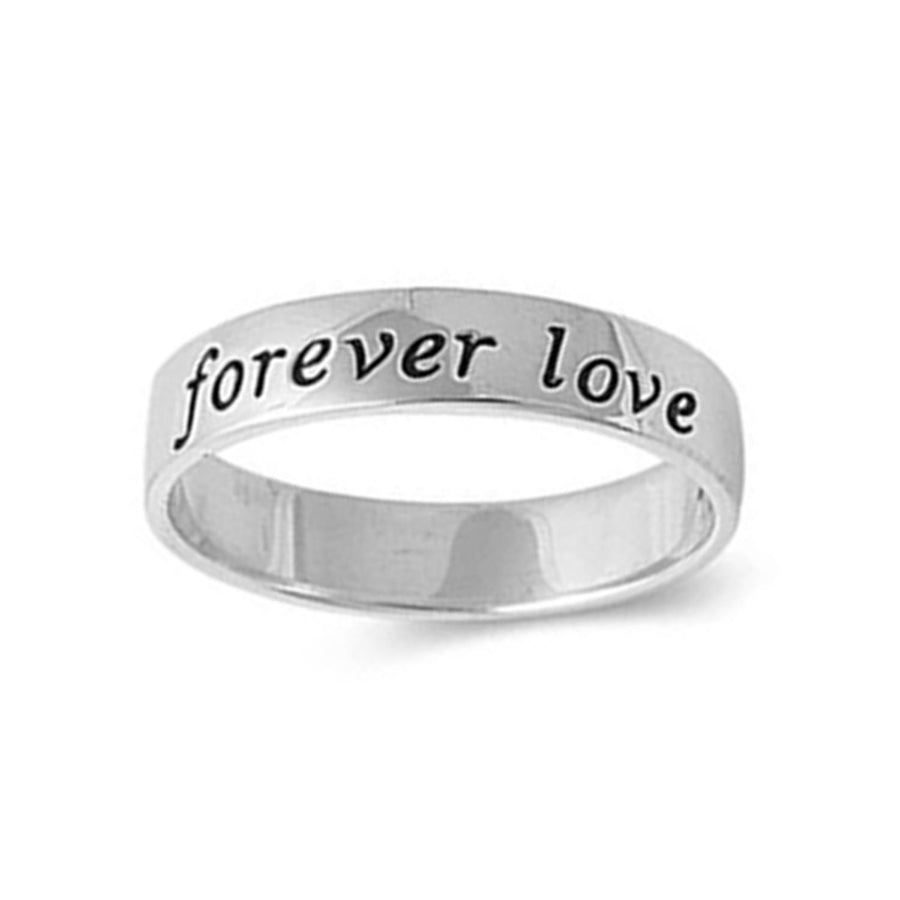 "Forever Love" Engraved Band Ring - Sterling Silver