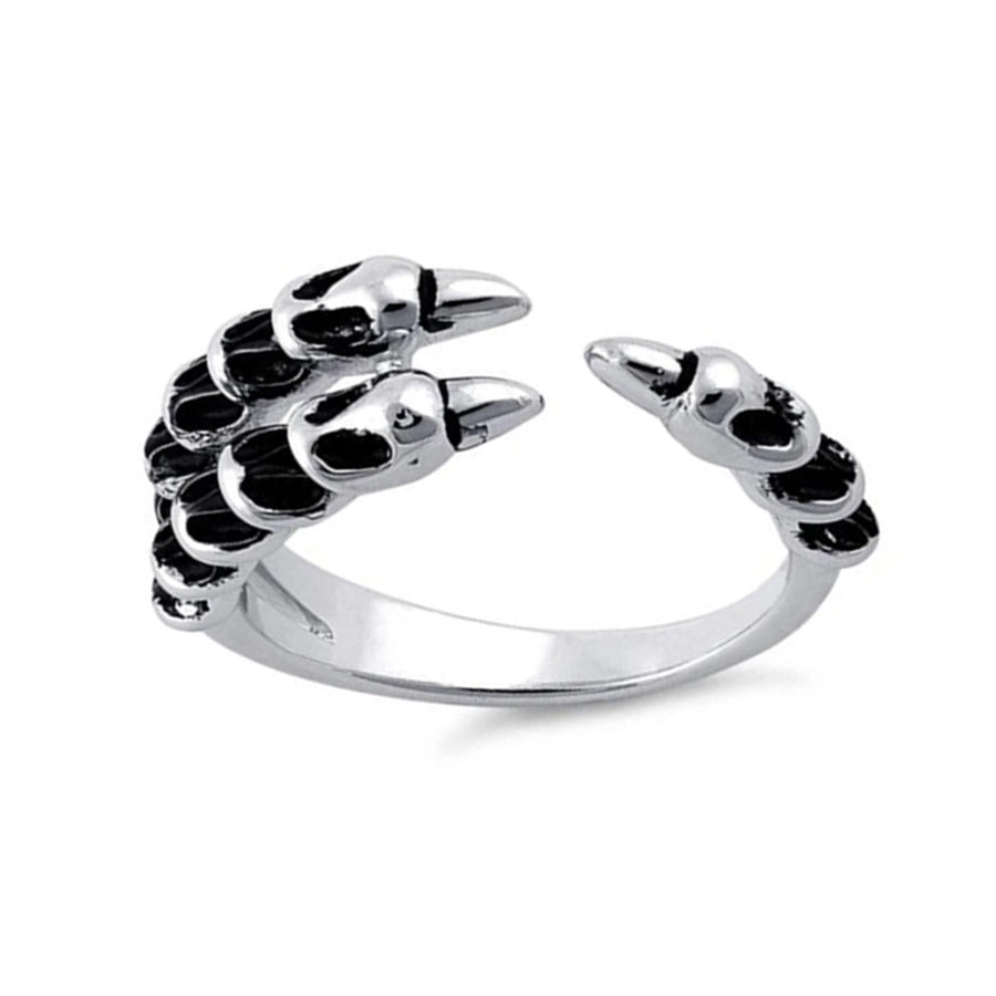 Eagle Claw Bold Gothic Open Band Ring - 925 Sterling Silver