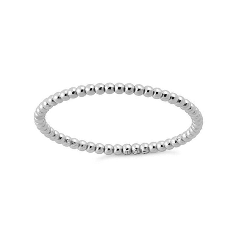 Beaded Minimalist Everyday Band Ring - Sterling Silver