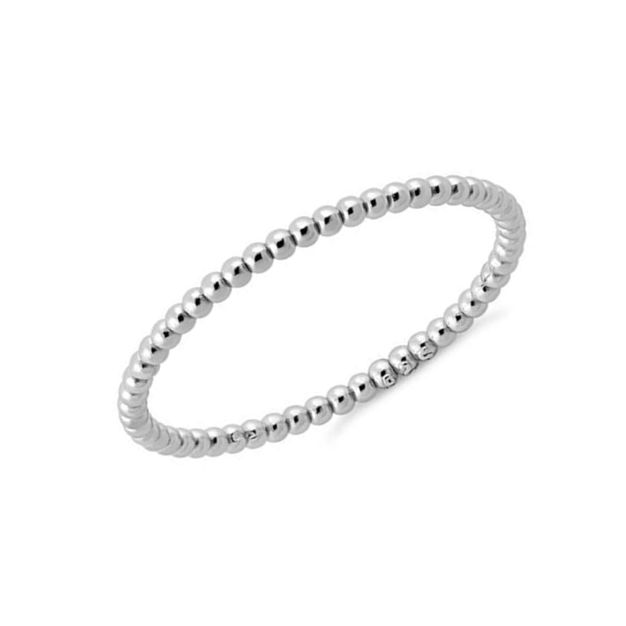 Beaded Minimalist Everyday Band Ring - Sterling Silver