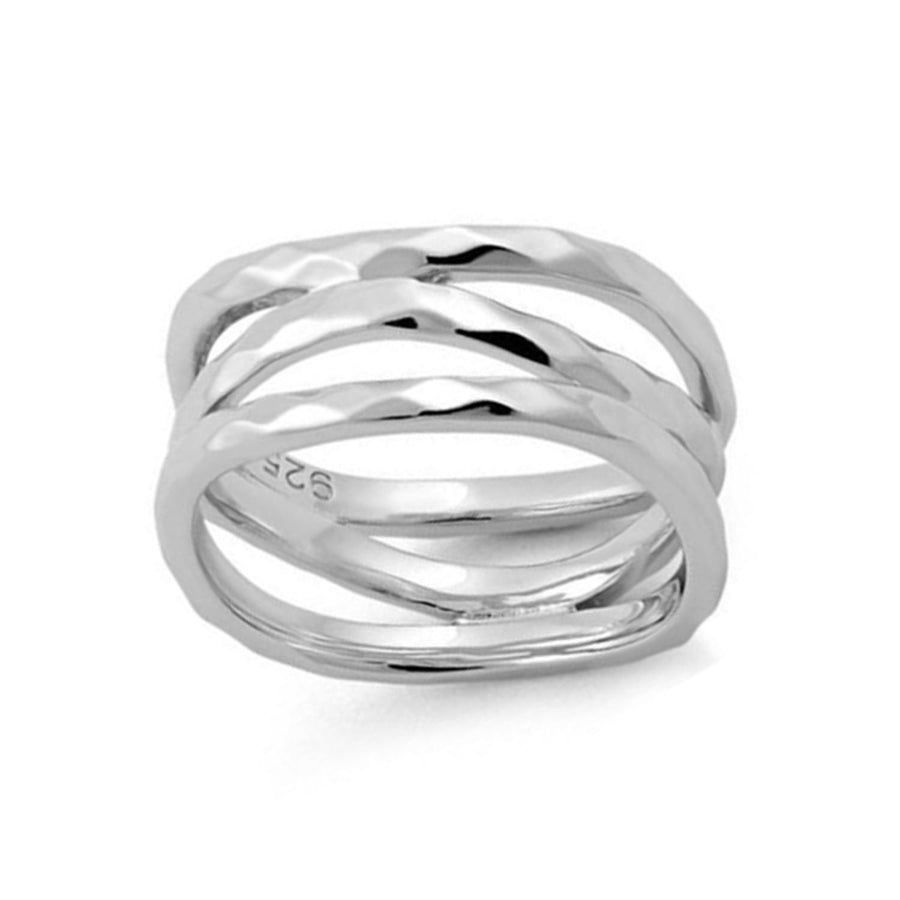 Multi-Band Crisscross Ring - Sterling Silver