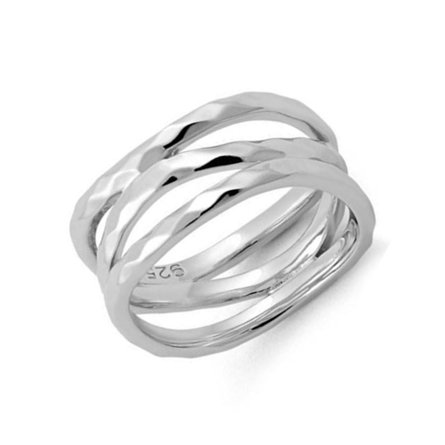 Multi-Band Crisscross Ring - Sterling Silver