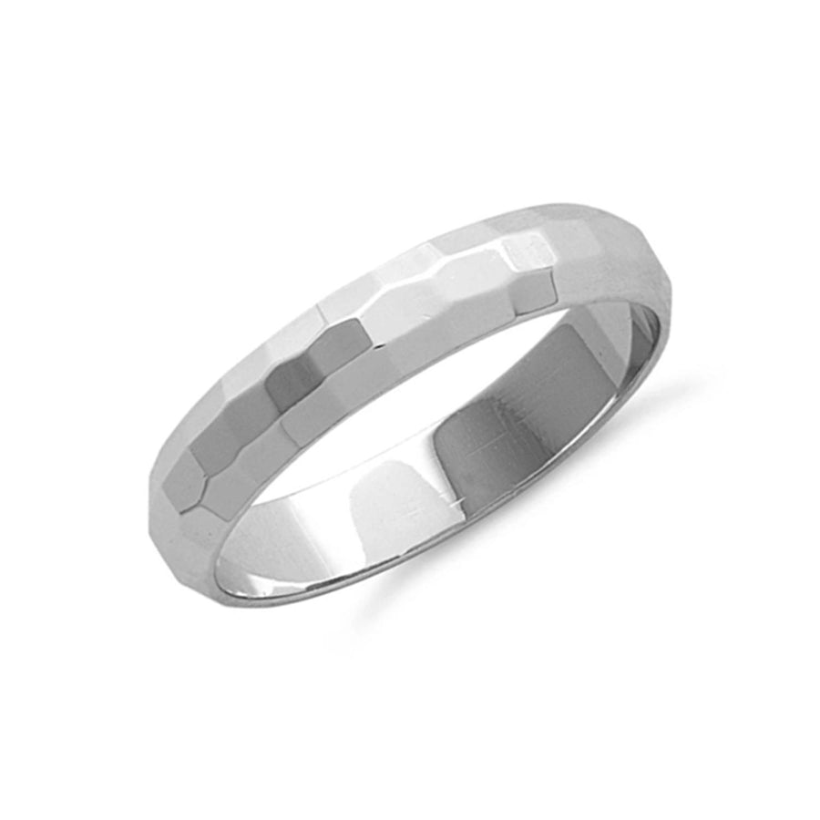 Faceted Band Ring - Sterling Silver