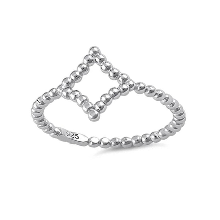 Beaded Geometric Ring - Sterling Silver