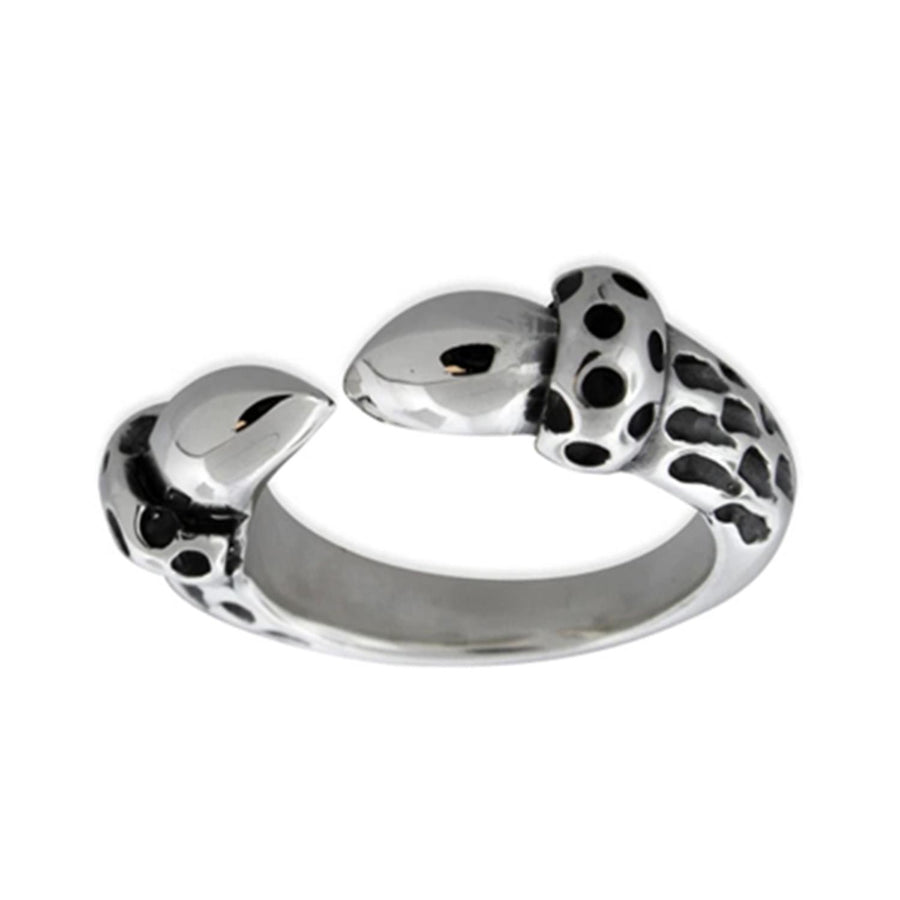 Oxidized Claw & Acorn Open Ring – Sterling Silver
