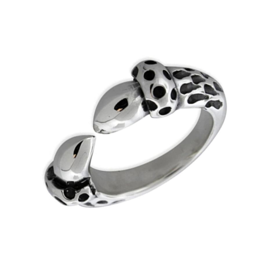 Oxidized Claw & Acorn Open Ring – Sterling Silver