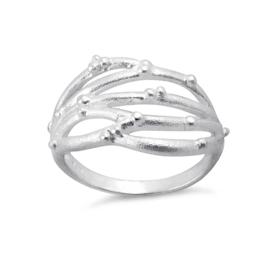 Textured Branch Ring - Sterling Silver