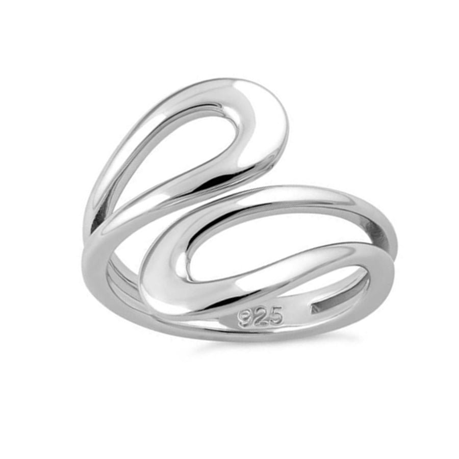 Modern Wave Ring - Sterling Silver