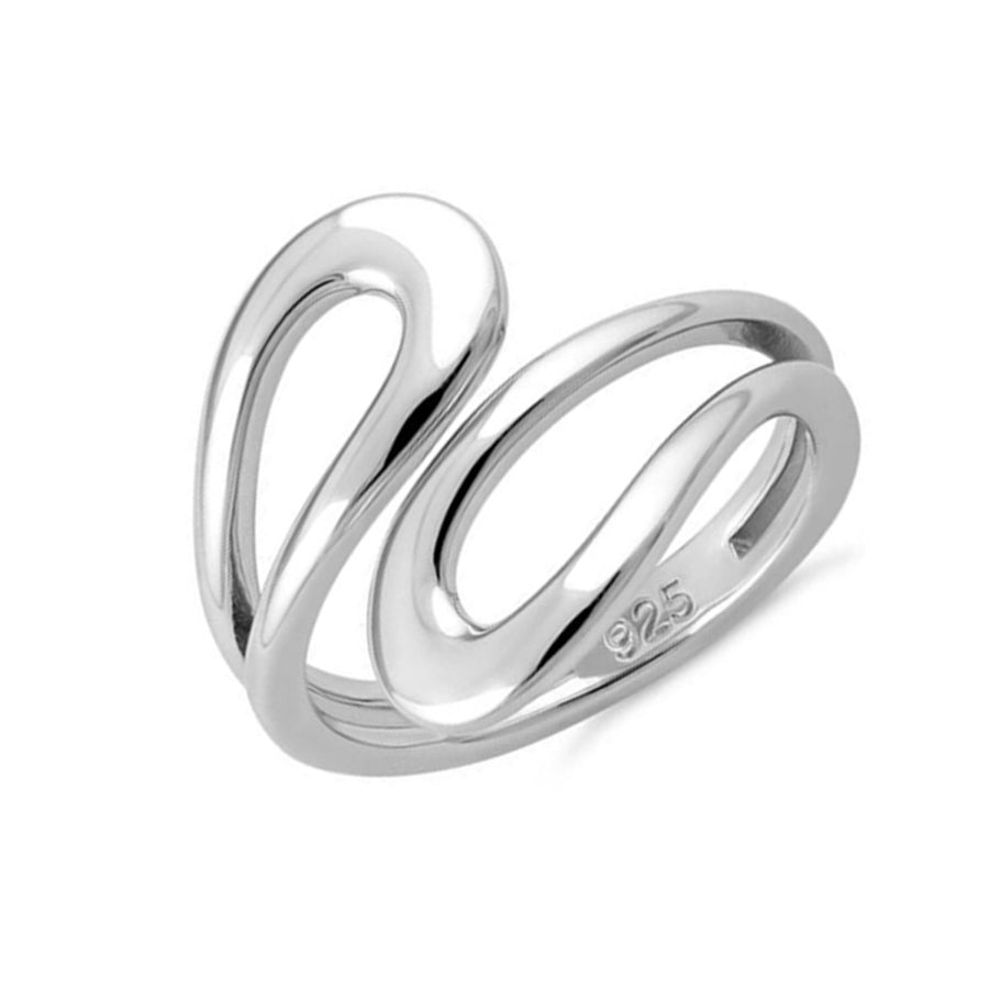 Modern Wave Ring - Sterling Silver