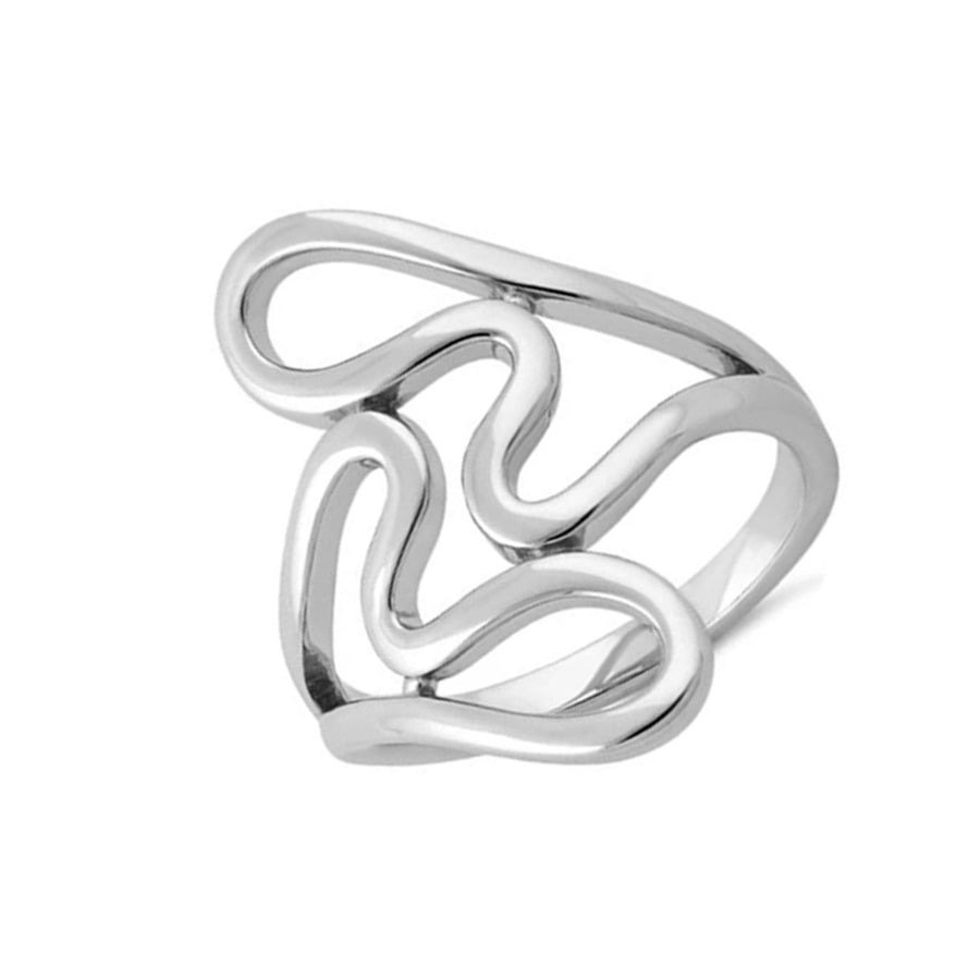 Abstract Wavy Open Ring - Sterling Silver