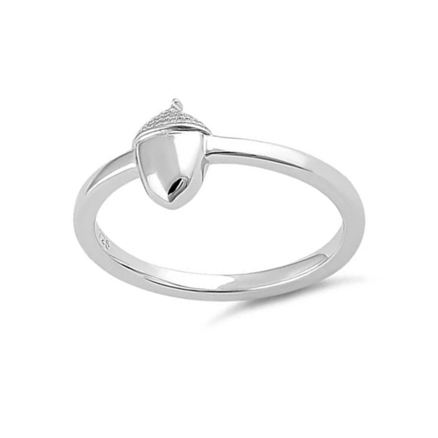 925 Sterling Silver Acorn Ring