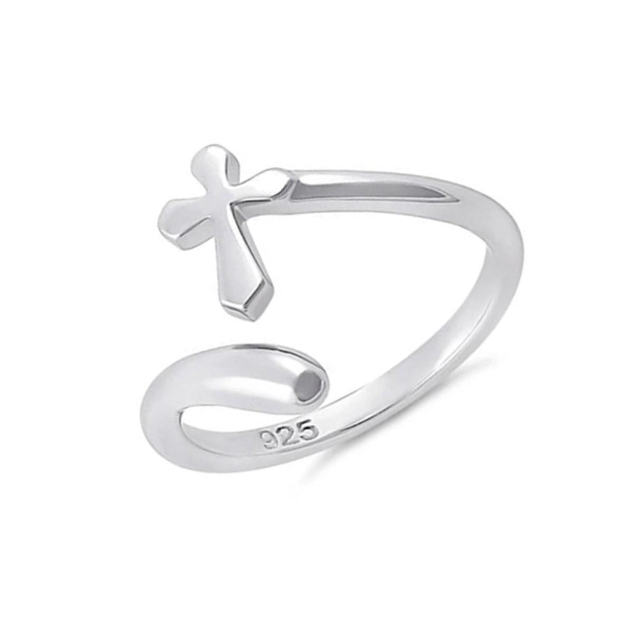 Adjustable Cross Wrap Ring - Sterling Silver