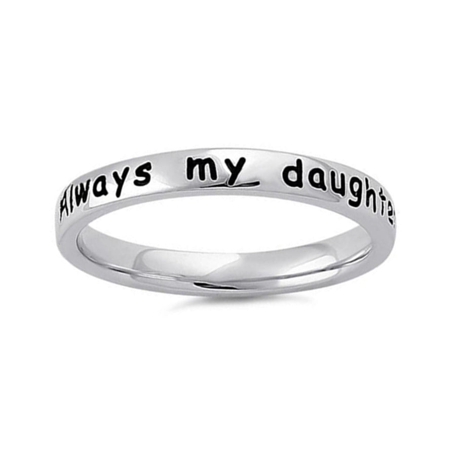 "Always My Daughter" Engraved Ring - Sterling Silver