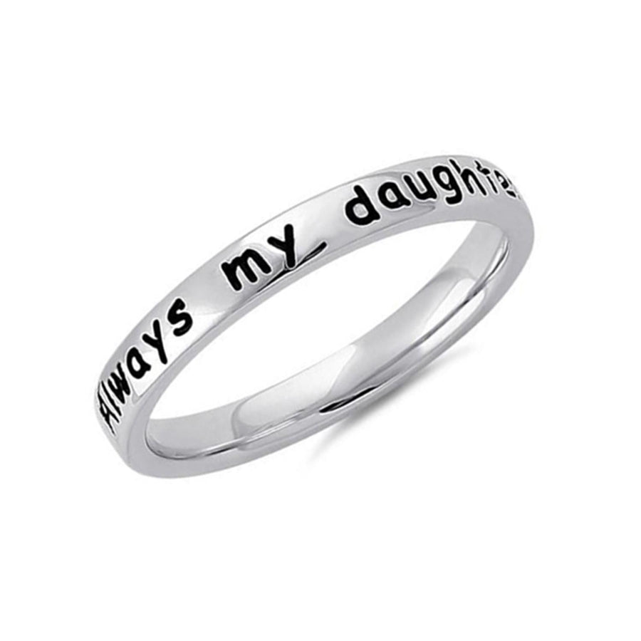 "Always My Daughter" Engraved Ring - Sterling Silver