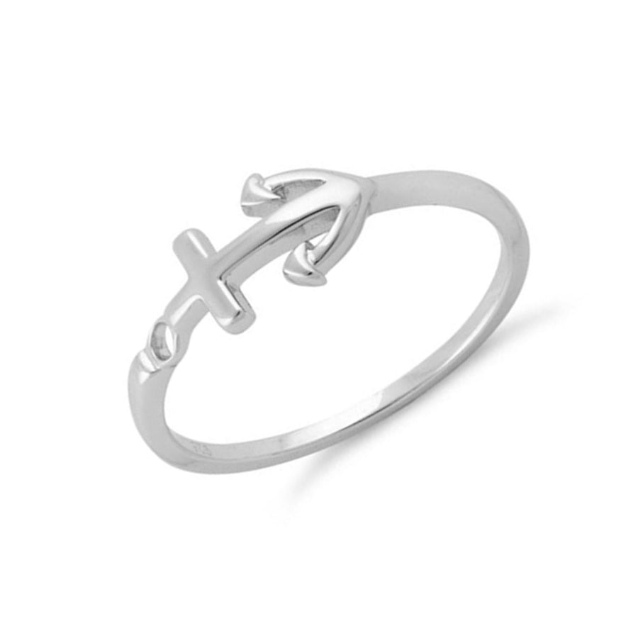 Dainty Anchor Ring - Sterling Silver