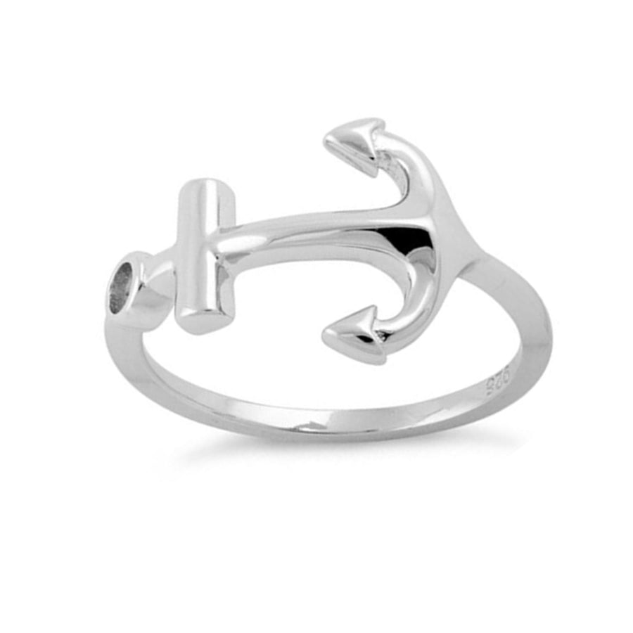 Minimalist Anchor Ring - Sterling Silver