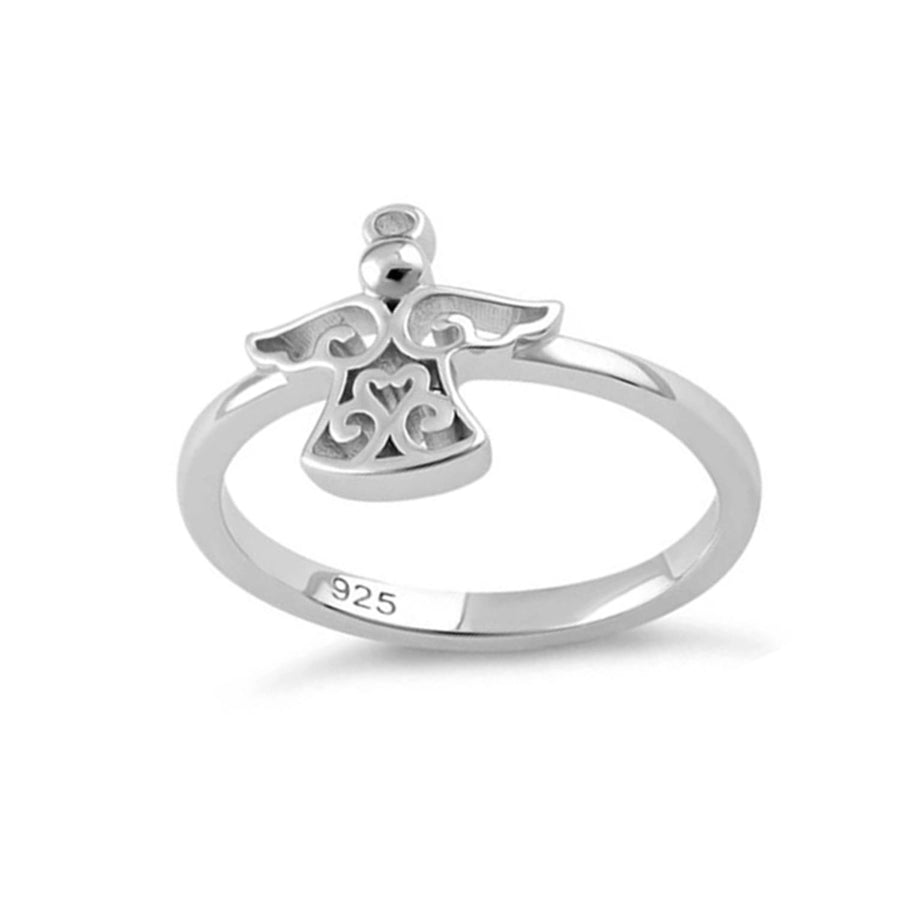 Angel Charm Ring - Sterling Silver
