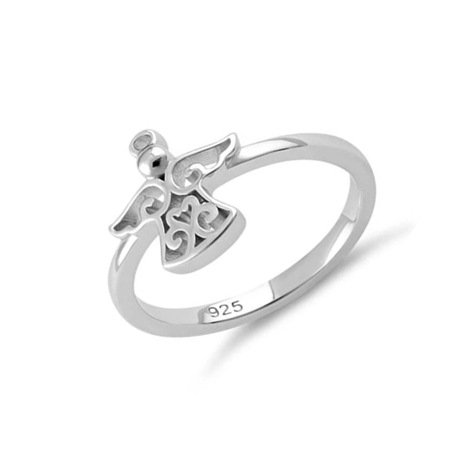 Angel Charm Ring - Sterling Silver